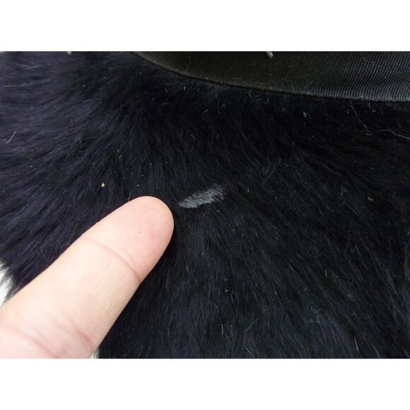 Vintage Black Edwardian Angora Fur Hat with Ribbon Bow Merrimac main image 6